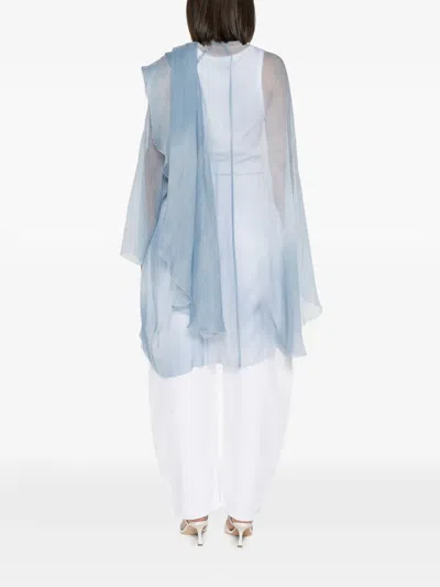 Ermanno Scervino Draped Cape In Blue