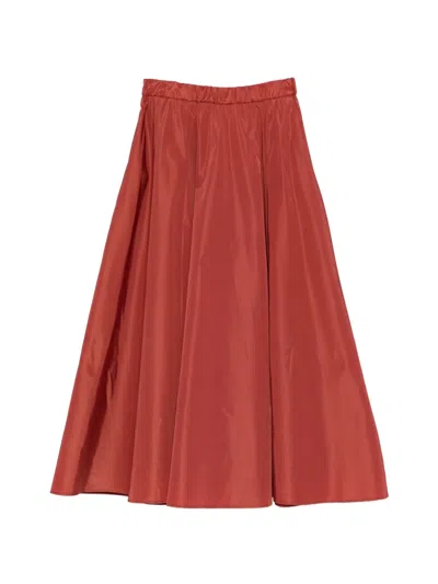 Aspesi Elasticated A-line Skirt In Red