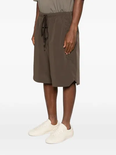 Essentials Active Trace Embroidered Shorts In Brown