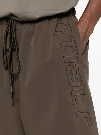 Essentials Active Trace Embroidered Shorts In Brown