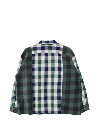 PATCHWORK CHECK-PATTERN SHIRT