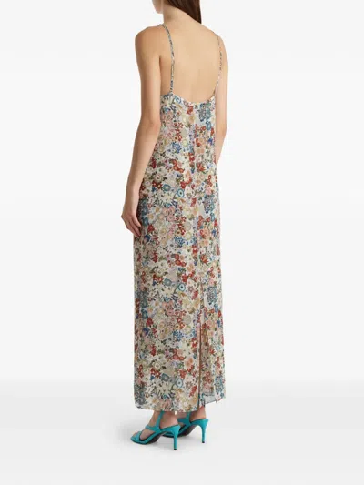 Khaite Taja Floral-print Silk-chiffon Dress In Multi