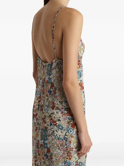 Khaite Taja Floral-print Silk-chiffon Dress In Multi