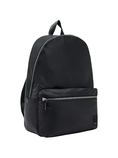 Armani Exchange Logo-patch Backpack In Black