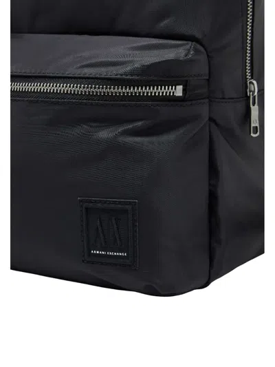 Armani Exchange Logo-patch Backpack In Black