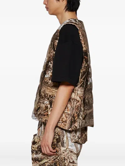 1989 Studio Camouflage-pattern Vest In Brown