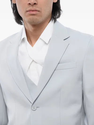 Off-white Single-breasted Blazer In Blue