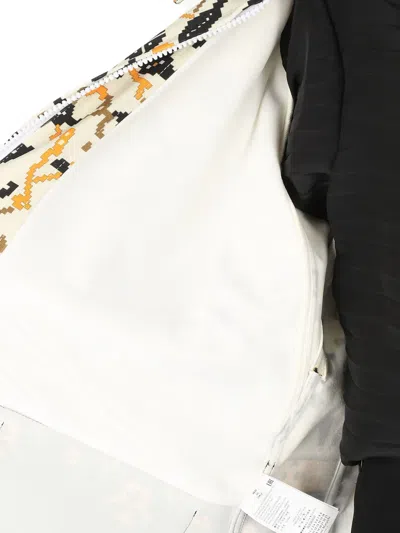 Maison Margiela Mm0 Hidden Closure Geometric Patterned Jacket With Belt In Multi