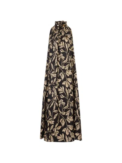 Max Mara Cartone Beaded Floral-print Maxi Dress In Multi