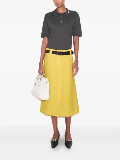Tory Burch Oversized Silk Polo In Multi