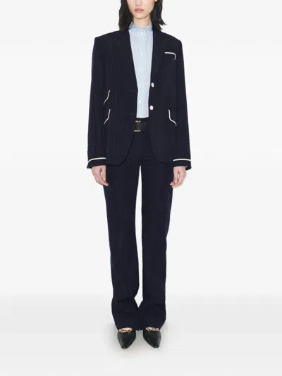 Tory Burch Buddy Wool Jacket In Blue