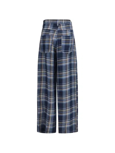 Marbell Check-pattern Trousers In Blue