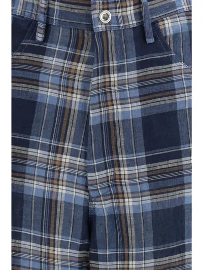 Marbell Check-pattern Trousers In Blue