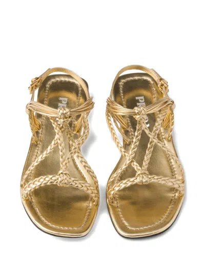 Prada Sandals In Gold