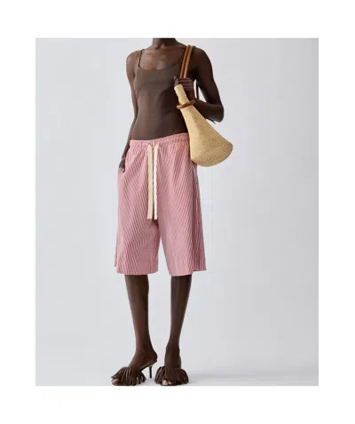 Jacquemus Cabana One Piece Swimsuit High Leg Ruffle In Brown