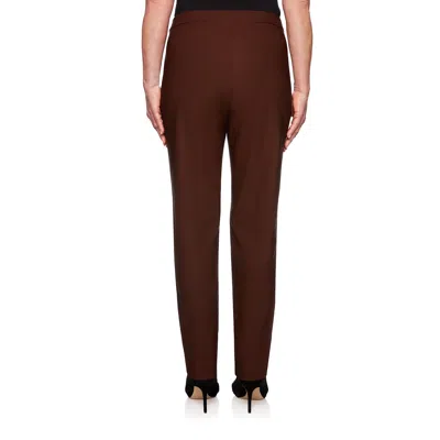 Alfred Dunner Classics Allure Pull-on Slim-leg Pants In Brown