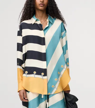 Loewe Silk Printed Shirt In Orange