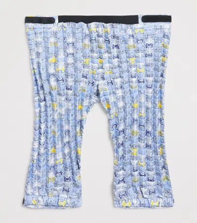 Petit Pli Patterned Versatile Trousers In Blue