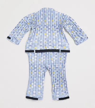 Petit Pli Patterned Versatile Trousers In Blue