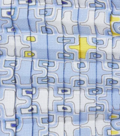 Petit Pli Patterned Versatile Trousers In Blue