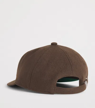 Aboutblank About:blank Wool-blend Felt Monogram Cap In Brown