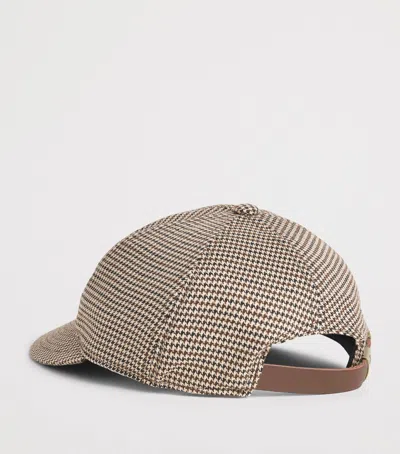 Aboutblank About:blank Wool-blend Monogram Cap In Brown