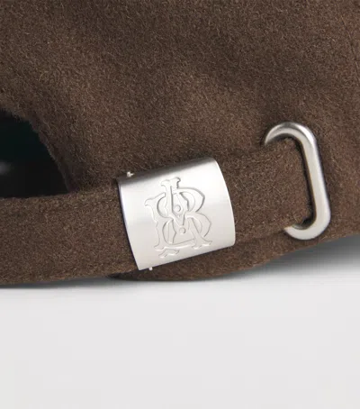 Aboutblank About:blank Wool-blend Felt Monogram Cap In Brown
