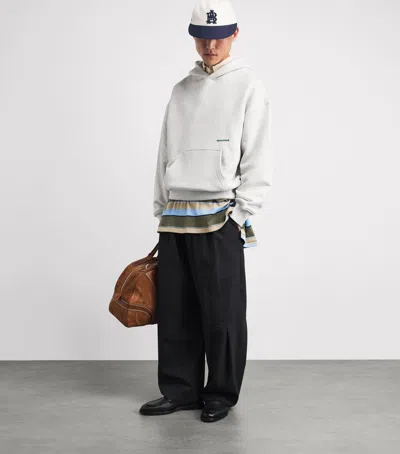 Aboutblank About:blank Wool-blend Contrast Monogram Cap In White