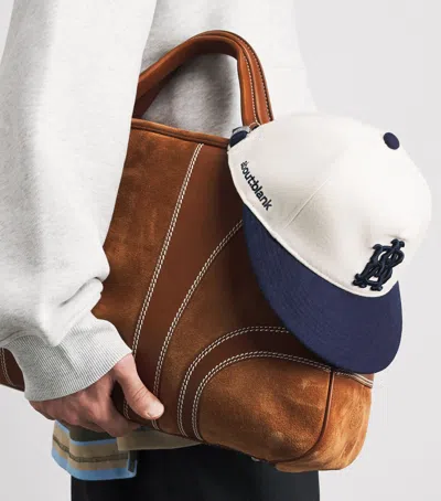 Aboutblank About:blank Wool-blend Contrast Monogram Cap In White