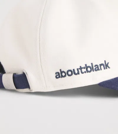 Aboutblank About:blank Wool-blend Contrast Monogram Cap In White