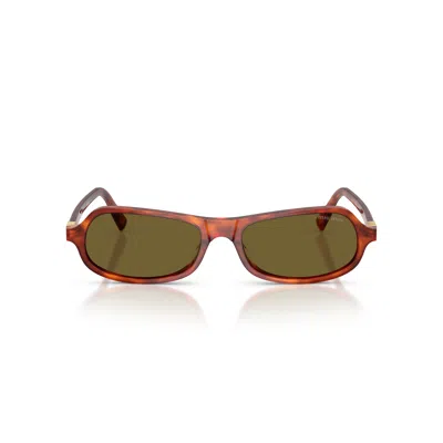Miu Miu 0mu B10su Rectangular Tortoiseshell Sunglasses In Brown