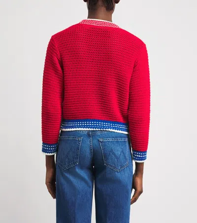 Mother Cotton The Mini Pullover Sweater In Red
