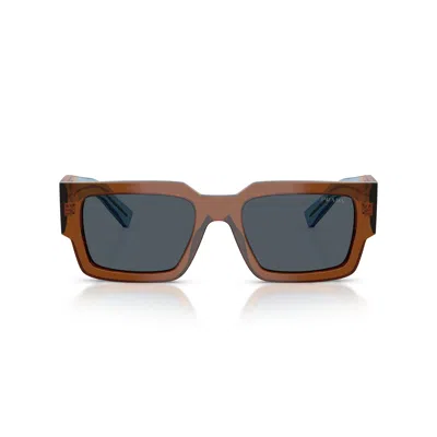 Prada 0pr B17s Rectangular Acetate Sunglasses In Brown