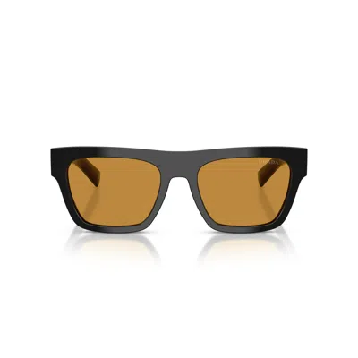 Prada 0pr C03s Rectangular Acetate Sunglasses In Orange