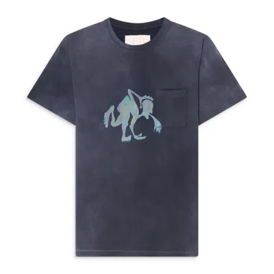 Erl Puke T-shirt In Blue