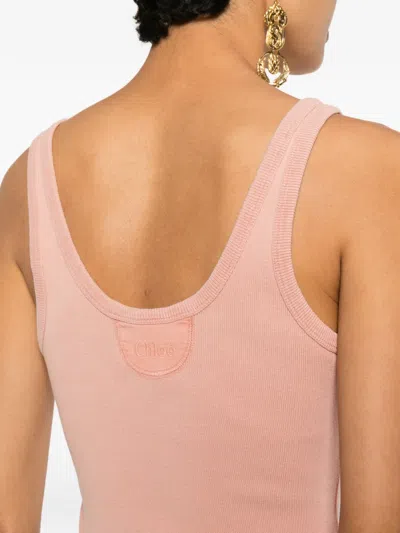 Chloé Button T-shirt In Pink