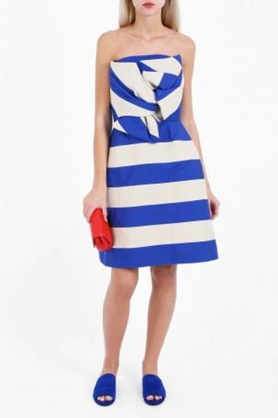 Shop Delpozo Strapless Stripe Dress