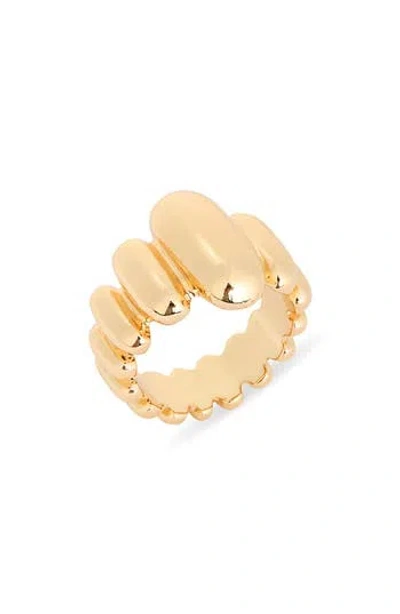 Nordstrom Rack Wide Puffy Ridged Ring In Gold | ModeSens