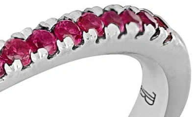 Bony Levy 18k Gold El Mar Ruby Stackable Ring In Silver
