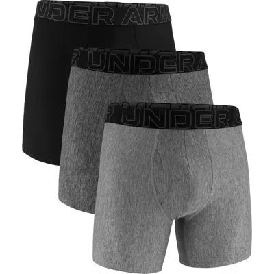 Under Armour 3-pack Performance Tech Solid 9 Boxer Briefs In Gray
