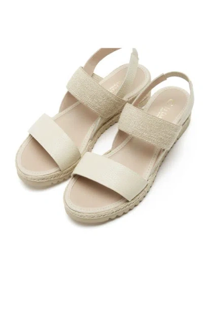 La Canadienne Rowena Leather Espadrille Wedge Sandals In Multi