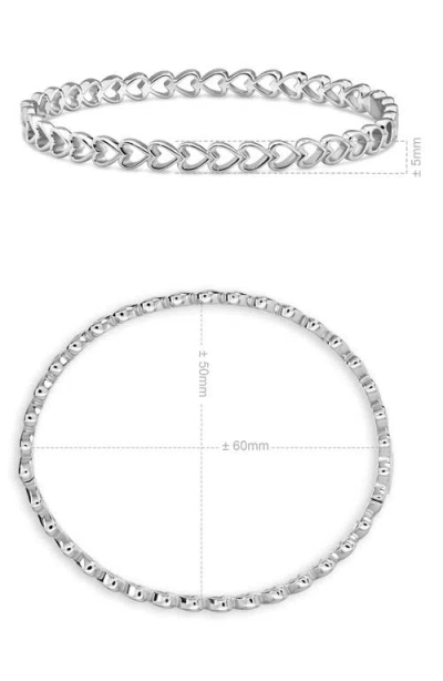 Devata Open Heart Bangle Bracelet In Silver
