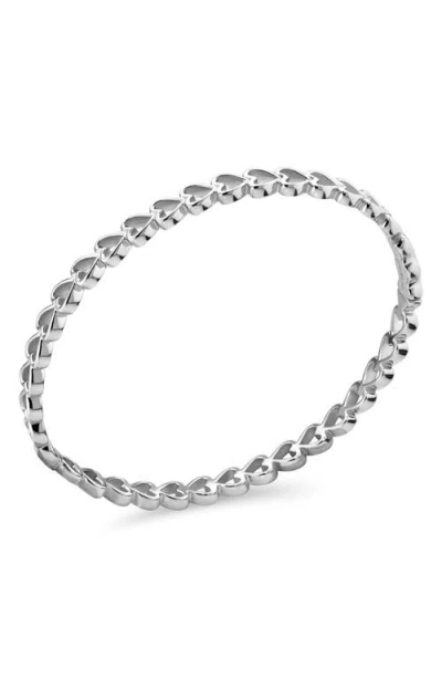 Devata Open Heart Bangle Bracelet In Silver