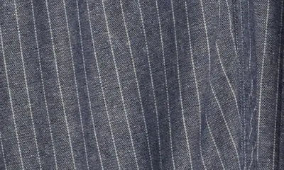 Max Studio Stripe Linen Blend Barrel Pants In Gray