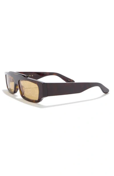 Gucci 55mm Rectangular Sunglasses In Brown