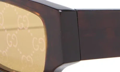 Gucci 55mm Rectangular Sunglasses In Brown