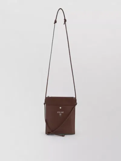 Celine Sharp Pouch Crossbody Bag Adjustable Strap In Brown