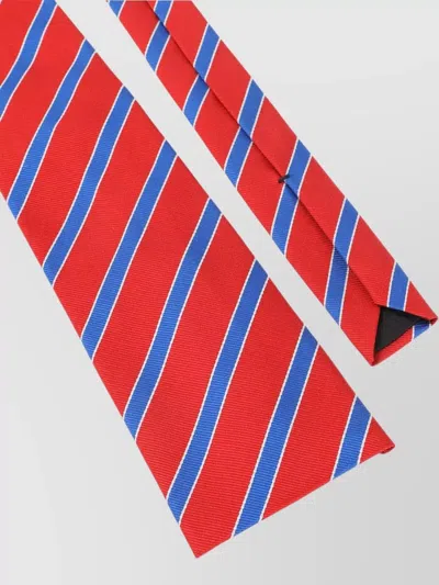 Celine Striped Tie Pointed Tip Smooth Texture In Red