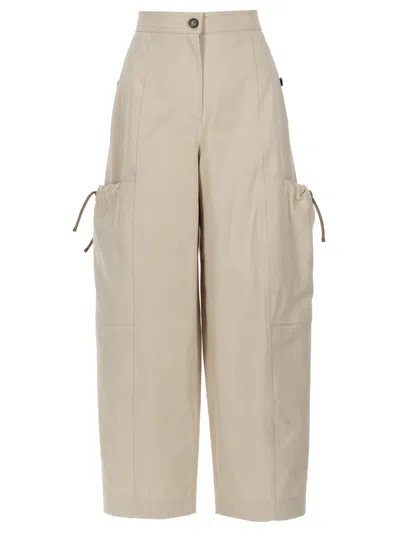 Max Mara Cargo Pants With Drawstring In Brown