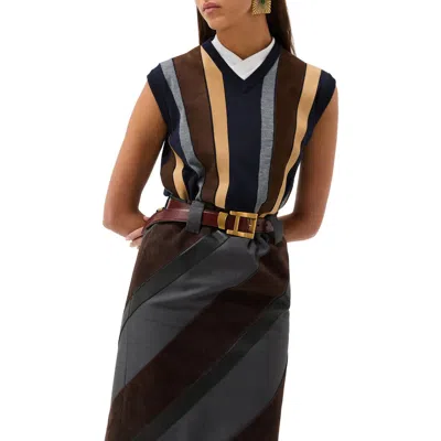 Versace Gender Inclusive Mixed Media Patchwork Sweater Vest In Multi